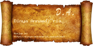 Dinya Annamária névjegykártya